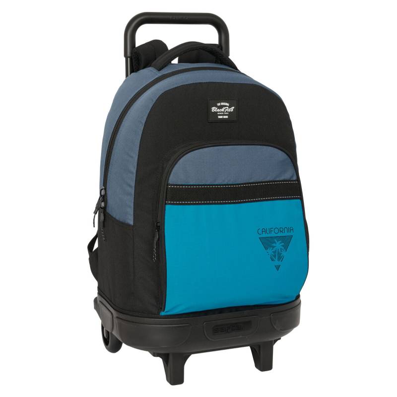 Schulrucksack mit Rädern BlackFit8 California Blau Schwarz 33 x 45 x 22 cm von BlackFit8