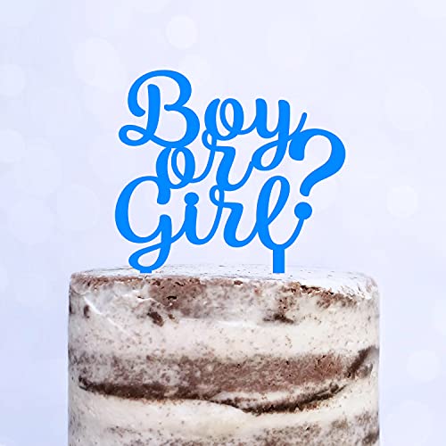 Cake Topper (Boy or Girl?) Babyparty Baby Shower Torte Deko (Hellblau) von Blacked LaserTEC