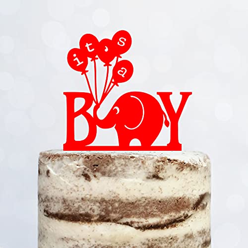 Cake Topper (It's a Boy) Junge Baby Party Shower Torte Kuchen Deko (Rot) von Blacked LaserTEC
