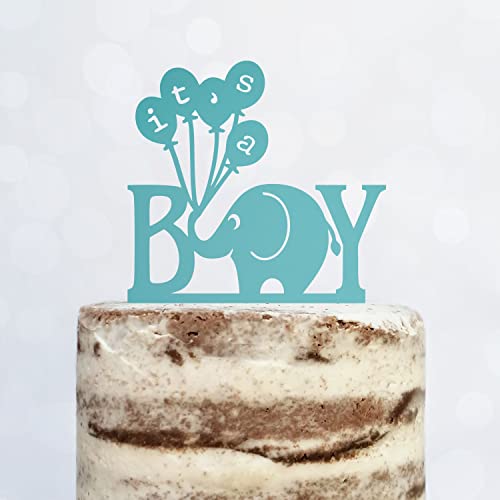 Cake Topper (It's a Boy) Junge Baby Party Shower Torte Kuchen Deko (Türkis) von Blacked LaserTEC