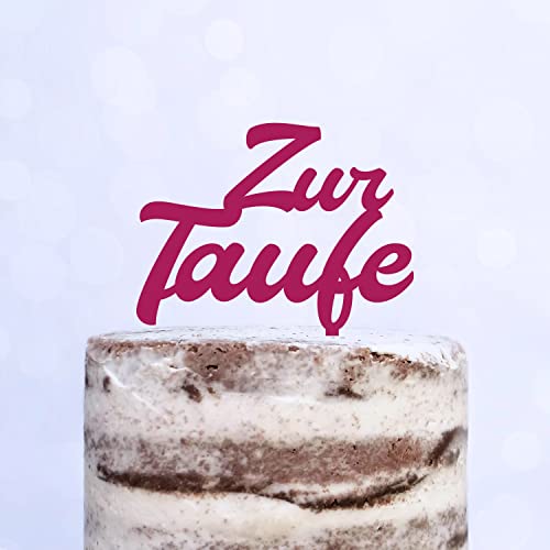 Cake Topper (Zur Taufe) Acryl/Holz, Tortenstecker, Torte, Kuchen, Stecker, Deko, Caketopper (Beere) von Blacked LaserTEC