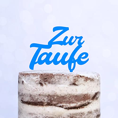 Cake Topper (Zur Taufe) Acryl/Holz, Tortenstecker, Torte, Kuchen, Stecker, Deko, Caketopper (Hellblau) von Blacked LaserTEC