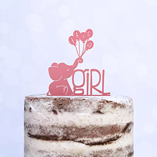 Cake Topper "It's a Girl" Mädchen Baby Party Shower (Rosa) von Blacked LaserTEC