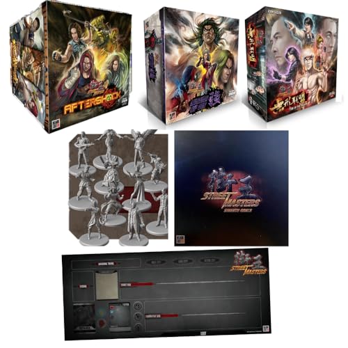 Blacklist Games Street Masters Bundle: Aftershock Deluxe, Tide of The Dragon, Legend of Oni, Stretch Goals, Fighter Matte, Boss Minis 2 (6 Items 107 Minis) von Blacklist Games