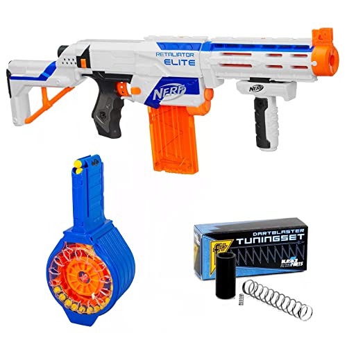 Blasterparts Tuning-Mega-Pack kompatibel für NERF Retaliator, inkl. Trommelmagazin, Tuning-Feder & Blaster von Blasterparts