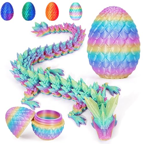 drachenei,3D gedrucktes Drachenei,drachenei mit Drache,mystische Drachen Spielzeug,Beweglicher Drachen Spielzeug Ostern Geschenke Kinder für Autos, Büros, Häuser (B) von BlauHaus