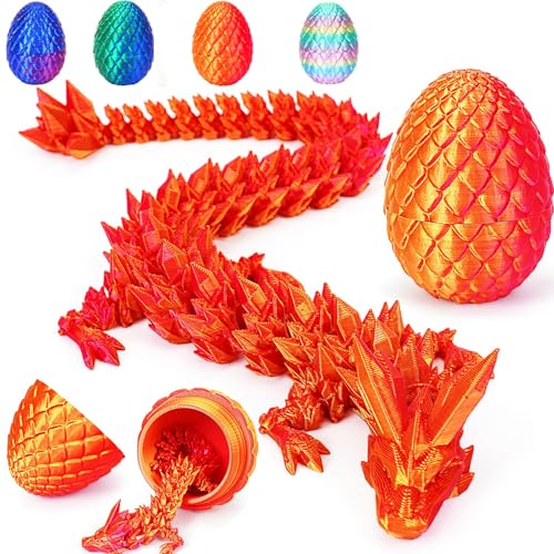 drachenei,3D gedrucktes Drachenei,drachenei mit Drache,mystische Drachen Spielzeug,Beweglicher Drachen Spielzeug Ostern Geschenke Kinder für Autos, Büros, Häuser (D) von BlauHaus