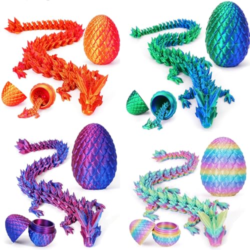 drachenei,3D gedrucktes Drachenei,drachenei mit Drache,mystische Drachen Spielzeug,Beweglicher Drachen Spielzeug Ostern Geschenke Kinder für Autos, Büros, Häuser (E) von BlauHaus