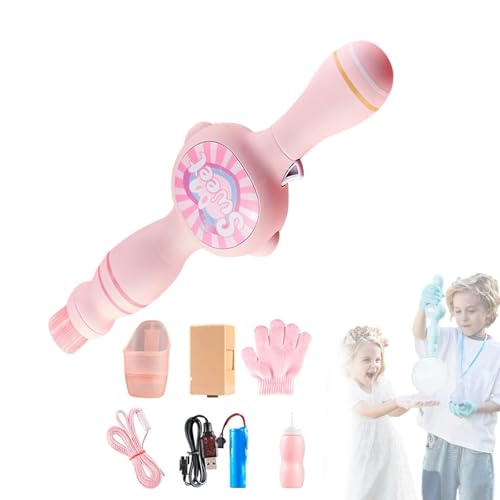 seifenblasenmaschine nstab, Smoke Bubble Machine Bubble Machine, magische interaktive Nebelseifenblasenmaschinen für Partys, mit elastischem Raucheffekt, leichtes Design (Rosa) von BlauHaus