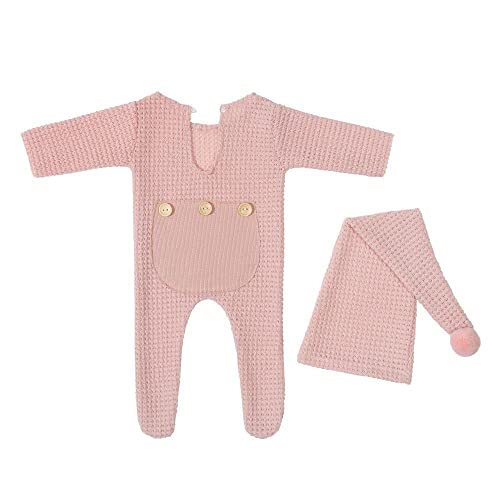 Blausky Baby Fotoshooting Kostüme Set,Stricken Strampler & Bommelmütze Neugeborene Fotografie Requisit Babybekleidung Hüte mit Pompom Fotografie Requisite für 0-3 Monate Jungen Mädchen,Rosa Blausky Baby Fotoshooting Kostüme Set,Stricken Strampler & Bommelmütze Neugeborene Fotografie Requisit Babybekleidung Hüte mit Pompom Fotografie Requisite für 0-3 Monate Jungen Mädchen,Rosa von Blausky