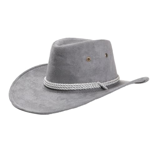 Blausky Cowboyhut für Männer & Frauen,Western Cowboyhüte Retro Cowboy Hut Breite Krempe Sonnenhut Wildleder-Reisehut Westernhut Westernstyle Kopfbedeckung für Karneval Mottoparty,Grau Blausky Cowboyhut für Männer & Frauen,Western Cowboyhüte Retro Cowboy Hut Breite Krempe Sonnenhut Wildleder-Reisehut Westernhut Westernstyle Kopfbedeckung für Karneval Mottoparty,Grau von Blausky