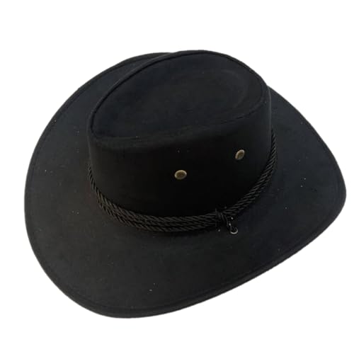 Blausky Cowboyhut für Männer & Frauen,Western Cowboyhüte Retro Cowboy Hut Breite Krempe Sonnenhut Wildleder-Reisehut Westernhut Westernstyle Kopfbedeckung für Karneval Mottoparty,Schwarz Blausky Cowboyhut für Männer & Frauen,Western Cowboyhüte Retro Cowboy Hut Breite Krempe Sonnenhut Wildleder-Reisehut Westernhut Westernstyle Kopfbedeckung für Karneval Mottoparty,Schwarz von Blausky