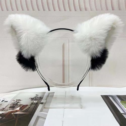 Blausky Plüsch Katze Ohren Haarreif,Fuchsohren Stirnband,Katzenohren Haarreifen Damen Niedlich Haarschmuck,Flauschiger Große Ohren Haarband Cosplay Kopf Zubehör für Halloween Party,Weiß A Blausky Plüsch Katze Ohren Haarreif,Fuchsohren Stirnband,Katzenohren Haarreifen Damen Niedlich Haarschmuck,Flauschiger Große Ohren Haarband Cosplay Kopf Zubehör für Halloween Party,Weiß A von Blausky