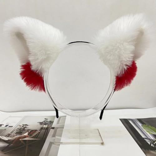 Blausky Plüsch Katze Ohren Haarreif,Fuchsohren Stirnband,Katzenohren Haarreifen Damen Niedlich Haarschmuck,Flauschiger Große Ohren Haarband Cosplay Kopf Zubehör für Halloween Party,Weiß B Blausky Plüsch Katze Ohren Haarreif,Fuchsohren Stirnband,Katzenohren Haarreifen Damen Niedlich Haarschmuck,Flauschiger Große Ohren Haarband Cosplay Kopf Zubehör für Halloween Party,Weiß B von Blausky
