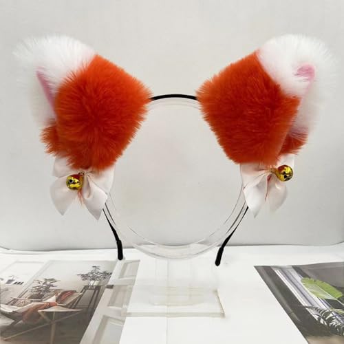 Blausky Plüsch Katze Ohren Haarreif,Fuchsohren Stirnband,Katzenohren Haarreifen mit Glocke und Schleife Damen Niedlich Haarschmuck Haarband Cosplay Kopf Zubehör für Halloween Party,Orange Weiß Blausky Plüsch Katze Ohren Haarreif,Fuchsohren Stirnband,Katzenohren Haarreifen mit Glocke und Schleife Damen Niedlich Haarschmuck Haarband Cosplay Kopf Zubehör für Halloween Party,Orange Weiß von Blausky