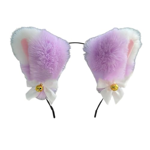 Blausky Plüsch Katze Ohren Haarreif,Fuchsohren Stirnband,Katzenohren Haarreifen mit Glocke und Schleife Niedlich Haarschmuck Haarband Cosplay Kopf Zubehör für Halloween,Hellviolett Weiß Rosa Blausky Plüsch Katze Ohren Haarreif,Fuchsohren Stirnband,Katzenohren Haarreifen mit Glocke und Schleife Niedlich Haarschmuck Haarband Cosplay Kopf Zubehör für Halloween,Hellviolett Weiß Rosa von Blausky