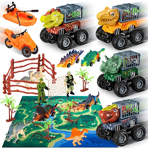 Blendura Dinosaurier Spielzeug, Dinosaurier Spielzeug Kinder Transporterwagen Spielzeug und Dinosaurier Auto Geschenke, Mädchen Jungen 3,4,5,6 Jahre Lernspielzeug Geburtstag von Blendura