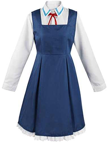 Bleoavre Anya Forger Cosplay Kostüm Motiv 007 Uniform Kleid Halloween Outfit (XL, Blau) von Bleoavre