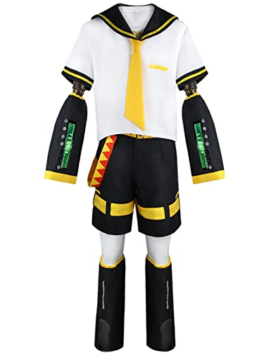 Bleoavre Vocaloid02 Kagamin Rin Cosplay Kagamin Linsen Kostüm Halloween Uniform Outfit (Herren, S) von Bleoavre