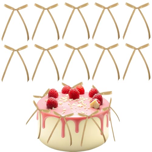 Bliceon 20 Stück Schleifen-Kuchenaufsatz – Schleifenkuchenaufsatz für Babypartys, Kindergeburtstage, Hochzeiten, Jubiläen und Partyfeiern – Kuchendekorationszubehör (Khaki) von Bliceon