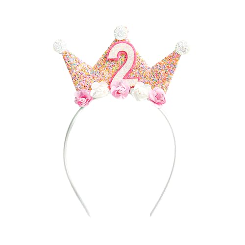 Bliceon Geburtstagskrone Mädchen, Prinzessin Krone Geburtstag Stirnband mit Rose Blumen, Krone 2 Jahre Mädchen für Baby Kinder Geburtstag Party Bliceon Geburtstagskrone Mädchen, Prinzessin Krone Geburtstag Stirnband mit Rose Blumen, Krone 2 Jahre Mädchen für Baby Kinder Geburtstag Party von Bliceon