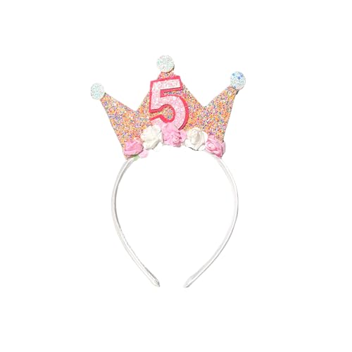 Bliceon Geburtstagskrone Mädchen, Prinzessin Krone Geburtstag Stirnband mit Rose Blumen, Krone 5 Jahre Mädchen für Baby Kinder Geburtstag Party Bliceon Geburtstagskrone Mädchen, Prinzessin Krone Geburtstag Stirnband mit Rose Blumen, Krone 5 Jahre Mädchen für Baby Kinder Geburtstag Party von Bliceon