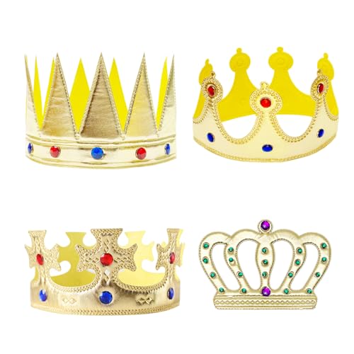 Bliceon König und Königin Kronen 4er Set, Partyhüte für Erwachsene und Kinder, Geburtstag Dress Up Zubehör, König und Königin Kronen für Themenveranstaltungen und Feiern Bliceon König und Königin Kronen 4er Set, Partyhüte für Erwachsene und Kinder, Geburtstag Dress Up Zubehör, König und Königin Kronen für Themenveranstaltungen und Feiern von Bliceon