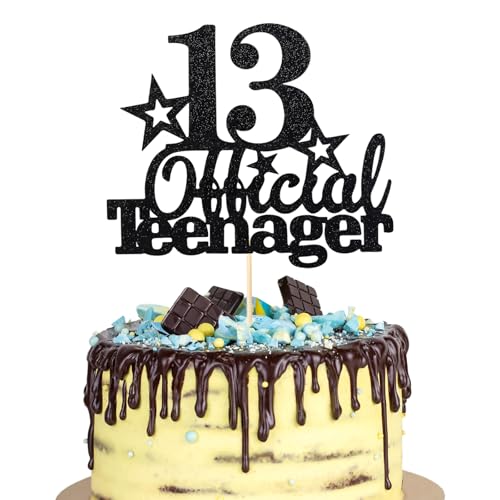 Bliceon Tortenaufsatz zum 13. Geburtstag – Teenager Kuchendekoration für 13. Geburtstag Party Supplies – Schwarz Glitzer Teen Geburtstag Dekor und Zubehör Bliceon Tortenaufsatz zum 13. Geburtstag – Teenager Kuchendekoration für 13. Geburtstag Party Supplies – Schwarz Glitzer Teen Geburtstag Dekor und Zubehör von Bliceon