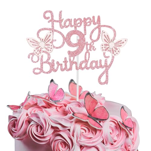 Bliceon Tortenaufsatz zum 9. Geburtstag, rosa 3D-Schmetterlings-Kuchenaufsätze, rosa Schmetterlingsparty-Dekorationen für Kuchendekorationen, Mädchen, 9 Jahre alte Geburtstagsfeier Bliceon Tortenaufsatz zum 9. Geburtstag, rosa 3D-Schmetterlings-Kuchenaufsätze, rosa Schmetterlingsparty-Dekorationen für Kuchendekorationen, Mädchen, 9 Jahre alte Geburtstagsfeier von Bliceon