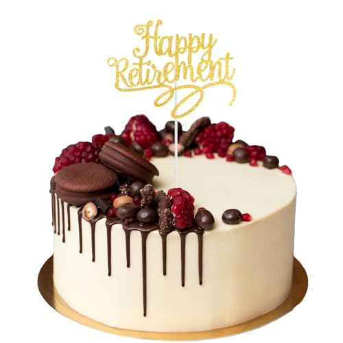 Tortenaufsatz für den Ruhestand, Happy Retirement Party Dekorationen, Kuchenpicks und Cupcake-Topper für unvergessliche Feiern und Partyzubehör, Gold Tortenaufsatz für den Ruhestand, Happy Retirement Party Dekorationen, Kuchenpicks und Cupcake-Topper für unvergessliche Feiern und Partyzubehör, Gold von Bliceon
