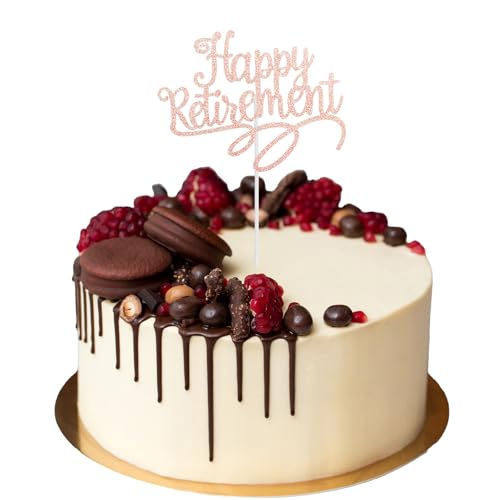 Tortenaufsatz für den Ruhestand, Happy Retirement Party Dekorationen, Kuchenpicks und Cupcake-Topper für unvergessliche Feiern und Partyzubehör, Roségold Tortenaufsatz für den Ruhestand, Happy Retirement Party Dekorationen, Kuchenpicks und Cupcake-Topper für unvergessliche Feiern und Partyzubehör, Roségold von Bliceon