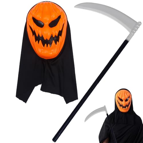 BlinBlin Halloween Kürbis Maske Set – Zerlegbare Sense für Halloween, Cosplay und Karneval BlinBlin Halloween Kürbis Maske Set – Zerlegbare Sense für Halloween, Cosplay und Karneval von BlinBlin