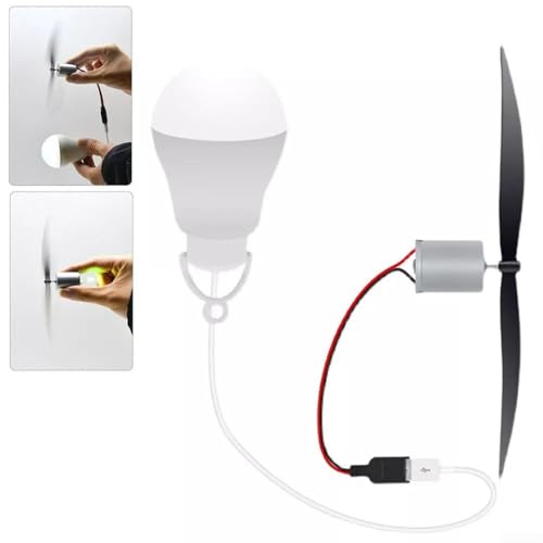Hands On Learning Windgenerator-Set mit Motorblatt und USB-Glühbirne von BlissfulAbode