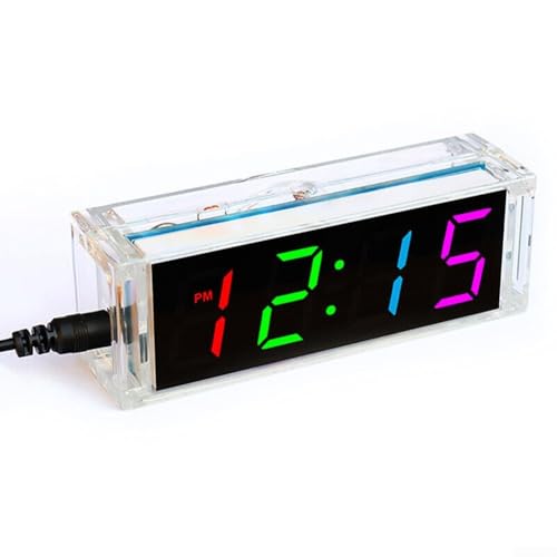 LED-Digitaluhr zum Selbermachen mit anpassbaren Einstellungen für Helligkeit und Farbe, ansprechendes Projekt für Schüler (Orange) von BlissfulAbode
