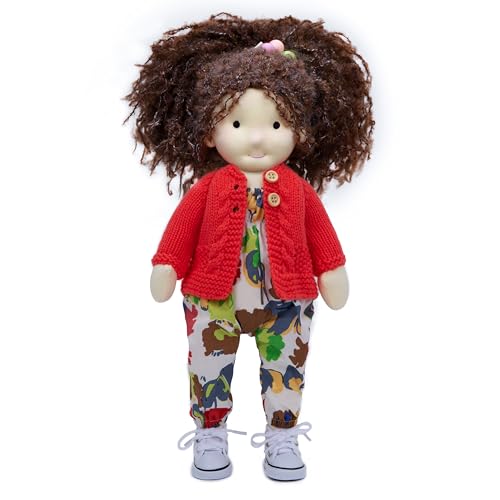 BlissfulPixie Handgemachte Waldorfpuppe,Personalisierte Stoffpuppe & Plüschpuppe für Kinder,Geburtstagsgeschenk mit Schöner Geschenkbo-Agata 30cm von BlissfulPixie
