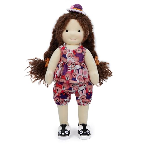 BlissfulPixie Handgemachte Waldorfpuppe,Personalisierte Stoffpuppe & Plüschpuppe für Kinder,Geburtstagsgeschenk mit Schöner Geschenkbo-Alice 30cm von BlissfulPixie
