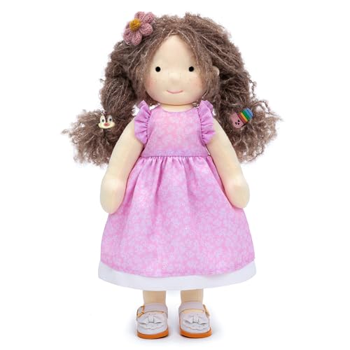 BlissfulPixie Handgemachte Waldorfpuppe,Personalisierte Stoffpuppe & Plüschpuppe für Kinder,Geburtstagsgeschenk mit Schöner Geschenkbo-Amy 30cm von BlissfulPixie