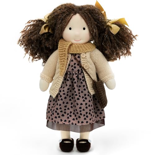 BlissfulPixie Handgemachte Waldorfpuppe,Personalisierte Stoffpuppe & Plüschpuppe für Kinder,Geburtstagsgeschenk mit Schöner Geschenkbo-Ballerina 30cm von BlissfulPixie