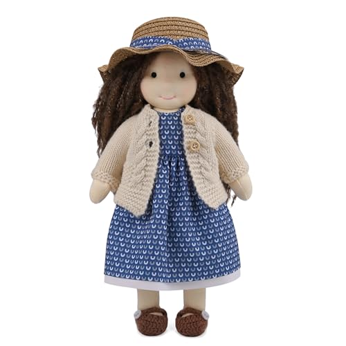 BlissfulPixie Handgemachte Waldorfpuppe,Personalisierte Stoffpuppe & Plüschpuppe für Kinder,Geburtstagsgeschenk mit Schöner Geschenkbo-Basia 30cm von BlissfulPixie