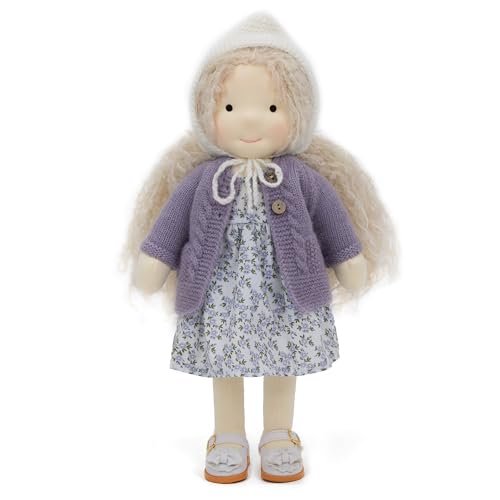 BlissfulPixie Handgemachte Waldorfpuppe,Personalisierte Stoffpuppe & Plüschpuppe für Kinder,Geburtstagsgeschenk mit Schöner Geschenkbo-Bunny 30cm von BlissfulPixie