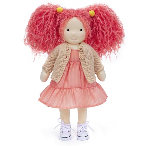 BlissfulPixie Handgemachte Waldorfpuppe,Personalisierte Stoffpuppe & Plüschpuppe für Kinder,Geburtstagsgeschenk mit Schöner Geschenkbo-Caroline 30cm von BlissfulPixie