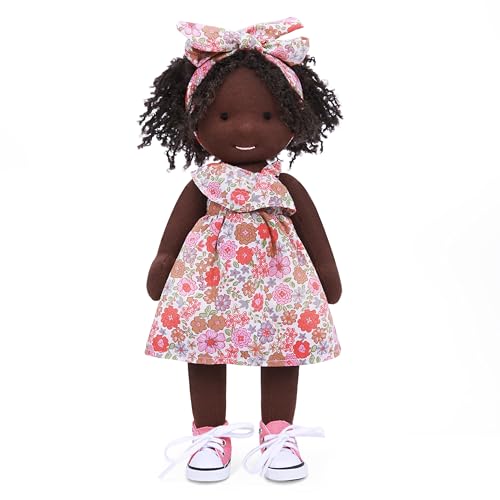 BlissfulPixie Handgemachte Waldorfpuppe,Personalisierte Stoffpuppe & Plüschpuppe für Kinder,Geburtstagsgeschenk mit Schöner Geschenkbo-Dezi30CM von BlissfulPixie
