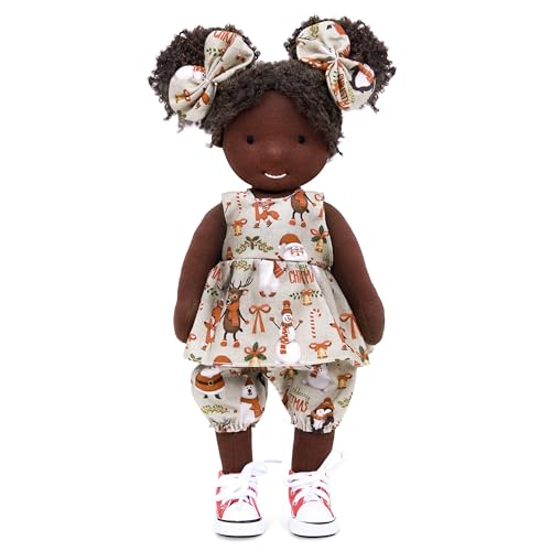 BlissfulPixie Handgemachte Waldorfpuppe,Personalisierte Stoffpuppe & Plüschpuppe für Kinder,Geburtstagsgeschenk mit Schöner Geschenkbo-Florka30CM von BlissfulPixie