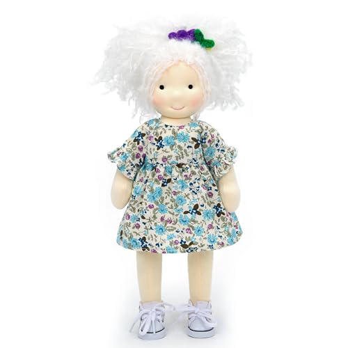 BlissfulPixie Handgemachte Waldorfpuppe,Personalisierte Stoffpuppe & Plüschpuppe für Kinder,Geburtstagsgeschenk mit Schöner Geschenkbo-Kaja 30cm von BlissfulPixie