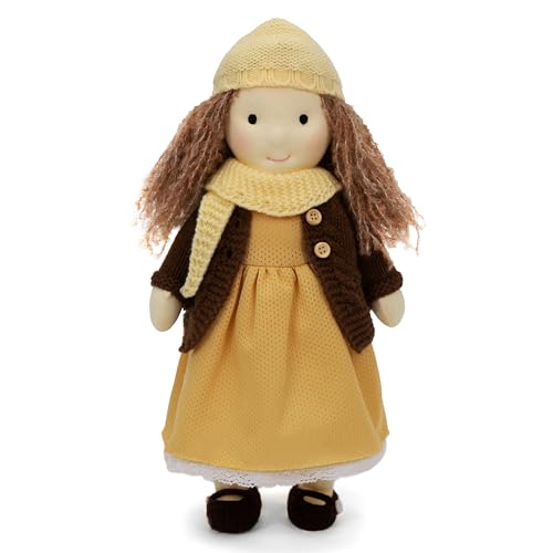 BlissfulPixie Waldorfpuppe Handgemachte Stoffpuppe Personalisierte Sammler Plüschpuppe für Kinder Geburtstagsgeschenk mit schöner Geschenkbox-Amelia 30cm von BlissfulPixie