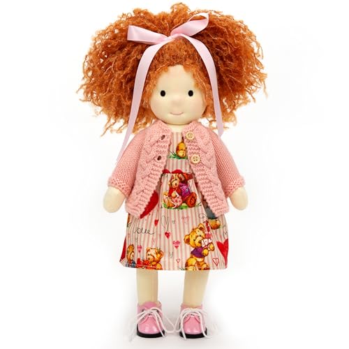 BlissfulPixie Waldorfpuppe Handgemachte Stoffpuppe Personalisierte Sammler Plüschpuppe für Kinder Geburtstagsgeschenk mit schöner Geschenkbox-Autumn 30cm von BlissfulPixie