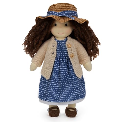 BlissfulPixie Waldorfpuppe Handgemachte Stoffpuppe Personalisierte Sammler Plüschpuppe für Kinder Geburtstagsgeschenk mit schöner Geschenkbox-Basia 30cm von BlissfulPixie