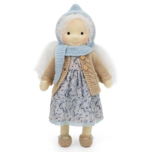 BlissfulPixie Waldorfpuppe Handgemachte Stoffpuppe Personalisierte Sammler Plüschpuppe für Kinder Geburtstagsgeschenk mit schöner Geschenkbox-Kate 30cm von BlissfulPixie