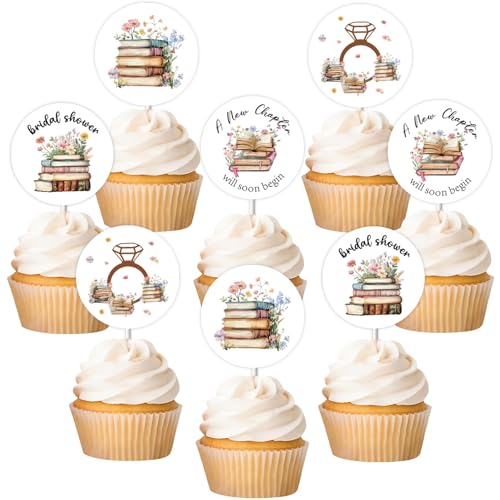 Cupcake-Topper mit Geschichtenbuch-Thema, für Brautpartys, Brautpartys, Kuchendekoration für Mädchen, Blumengeschichtenbuch, Brautparty, Babyparty, Geburtstagsparty, 24 Stück Cupcake-Topper mit Geschichtenbuch-Thema, für Brautpartys, Brautpartys, Kuchendekoration für Mädchen, Blumengeschichtenbuch, Brautparty, Babyparty, Geburtstagsparty, 24 Stück von Blisstock