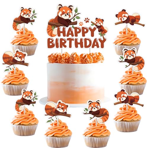 Roter Panda-Geburtstagsparty-Dekoration, niedlicher Panda-Kuchenaufsatz, Panda- und Bambus-Themen-Dekorationen, rote Pandas, Cupcake-Topper für Jungen und Mädchen, Tier-Themen-Dekorationen, Babyparty, Roter Panda-Geburtstagsparty-Dekoration, niedlicher Panda-Kuchenaufsatz, Panda- und Bambus-Themen-Dekorationen, rote Pandas, Cupcake-Topper für Jungen und Mädchen, Tier-Themen-Dekorationen, Babyparty, von Blisstock
